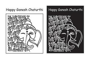 vector illustration of Lord Ganpati on Ganesh Chaturthi background