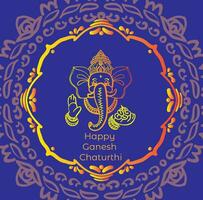 vector illustration of Lord Ganpati on Ganesh Chaturthi background