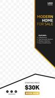 Social media template banner in luxury design style. Vertical story template for house architecture service promotion. vector