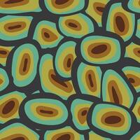 Seamless doodle pattern with coloured irregular hand drawn circles vector