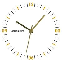 Vector illustration of mechanical clock. Clock face on white background.