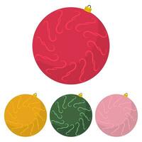 Four multi colored Christmas balls on a white background Vector illustration.