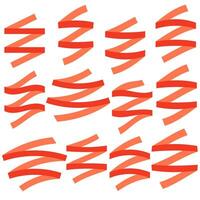 Set of Red Flat Empty Ribbons. Ready for Your Text or Design. Isolated vector illustration.