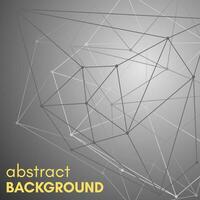 Polygonal background with molecular connection. Molecule and communication background. Geometric gray background. vector