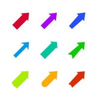 Set of multicolored various arrows. Vector illustration