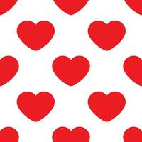 Seamless pattern with red hearts. Romantic love symbol of valentine day. Vector illustration