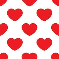 Seamless pattern with red hearts. Romantic love symbol of valentine day. Vector illustration