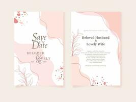 Wedding Invitation Memphis Style Template Design vector