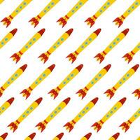 Seamless pattern with space rocket. Vector illustration.