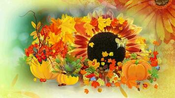 thanksgiving art collage, yellow and orange autumn video