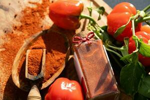 smoked red Hungary Paprika sweet or spicy photo