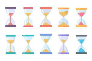 The hourglass is running out of time. end of deadline vector