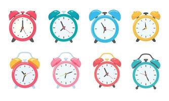 Loud alarm clock alerts wake up time and schedule. vector