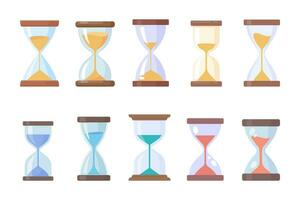 The hourglass is running out of time. end of deadline vector