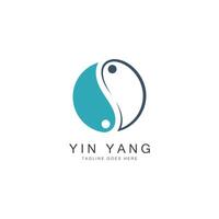 plantilla de ilustración de diseño de icono de vector de yin yang