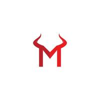 vector de logotipo de toro de letra m