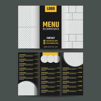 Folding Food Template black design and Preview vector