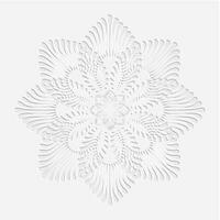 Artistic floral paper cut background, white ornament background vector