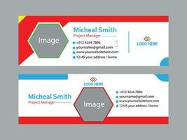 Email signature design or social media banner and cover template vector