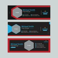 Email signature design or social media banner and cover template vector