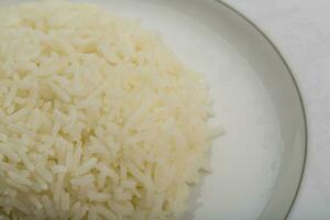 Boiled Rice on white photo