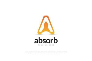 letra abstracta un diseño de logotipo con concepto de espacio negativo en estilo degradado naranja. aa logo inicial con concepto moderno y futurista vector