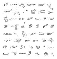 Vector set of hand drawn arrows, elements for presentation