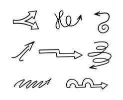 Vector set of hand drawn arrows, elements for presentation