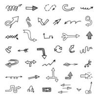 Vector set of hand drawn arrows, elements for presentation