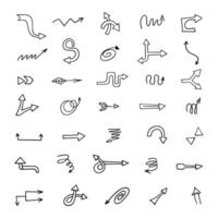 Vector set of hand drawn arrows, elements for presentation. Collection of signs to indicate direction