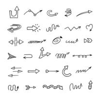 Vector set of hand drawn arrows, elements for presentation. Collection of signs to indicate direction