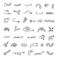 Vector set of hand drawn arrows, elements for presentation