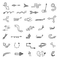 Vector set of hand drawn arrows, elements for presentation