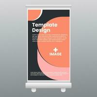 template roll up banner design show exhibition display stand vector