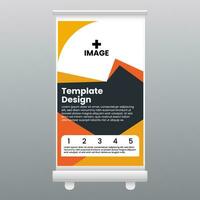 template roll up banner design show exhibition display stand vector