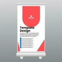 template roll up banner design show exhibition display stand vector