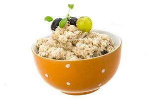 Oats porridge dish view photo