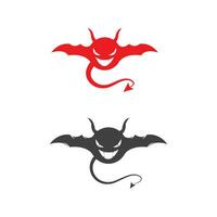 ilustración de diseño de icono de vector de cuerno de diablo