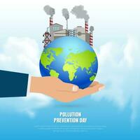 World pollution control day design background vector