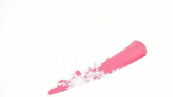 pinceladas de linha rosa para sobreposição de elementos de filmagem. pincel de raspagem de mão animado com tinta rosa para o terço inferior artístico e transição. video
