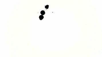 Drop black paint animation on the isolated white background. Abstract black ink footage for artistic overlay, transition and texture footage. video