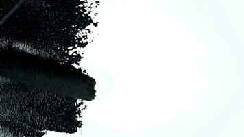 Black paint strokes with roller brushes for transition animations, footage overlay and backgrounds video