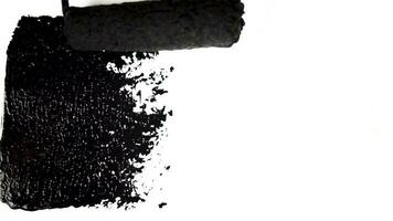 Black paint strokes with roller brushes for transition animations, footage overlay and backgrounds video