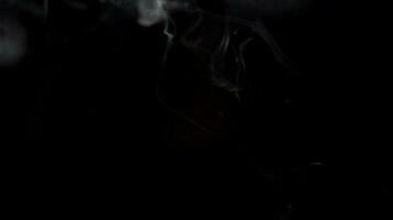smoke overlay footage for footage overlay background. floating fog motion effect on black background video
