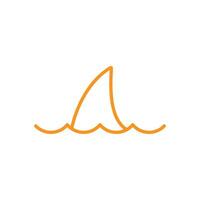 eps10 orange vector Shark fin abstract line art icon isolated on white background. shark fin outline symbol in a simple flat trendy modern style for your website design, logo, and mobile application