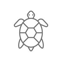 eps10 icono de arte de línea abstracta de tortuga marina vectorial gris aislado en fondo blanco. símbolo de contorno de animales marinos en un estilo moderno plano simple y moderno para el diseño de su sitio web, logotipo y aplicación móvil vector