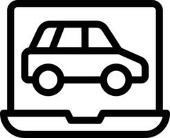 Ilustración de vector de coche portátil sobre un fondo. Símbolos de calidad premium. Iconos vectoriales para concepto y diseño gráfico.