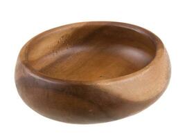 Wooden bowl on white photo