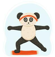 Panda doing exercise vector