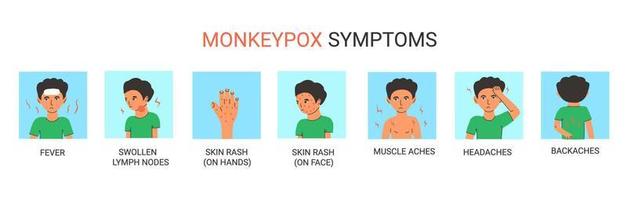 Monkeypox virus symptoms vector